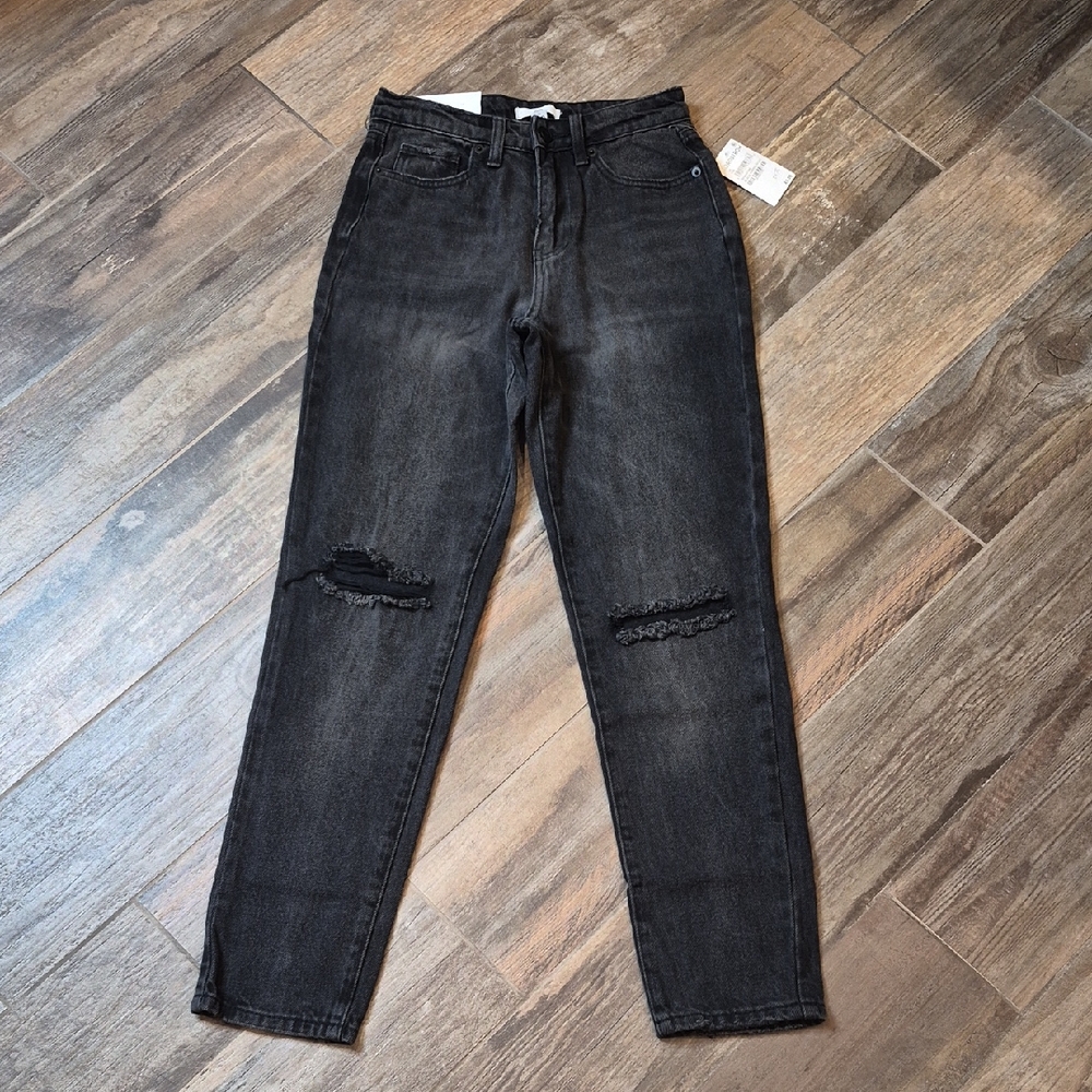Nordstrom BP High Rise Distressed Black Jeans, Size 24